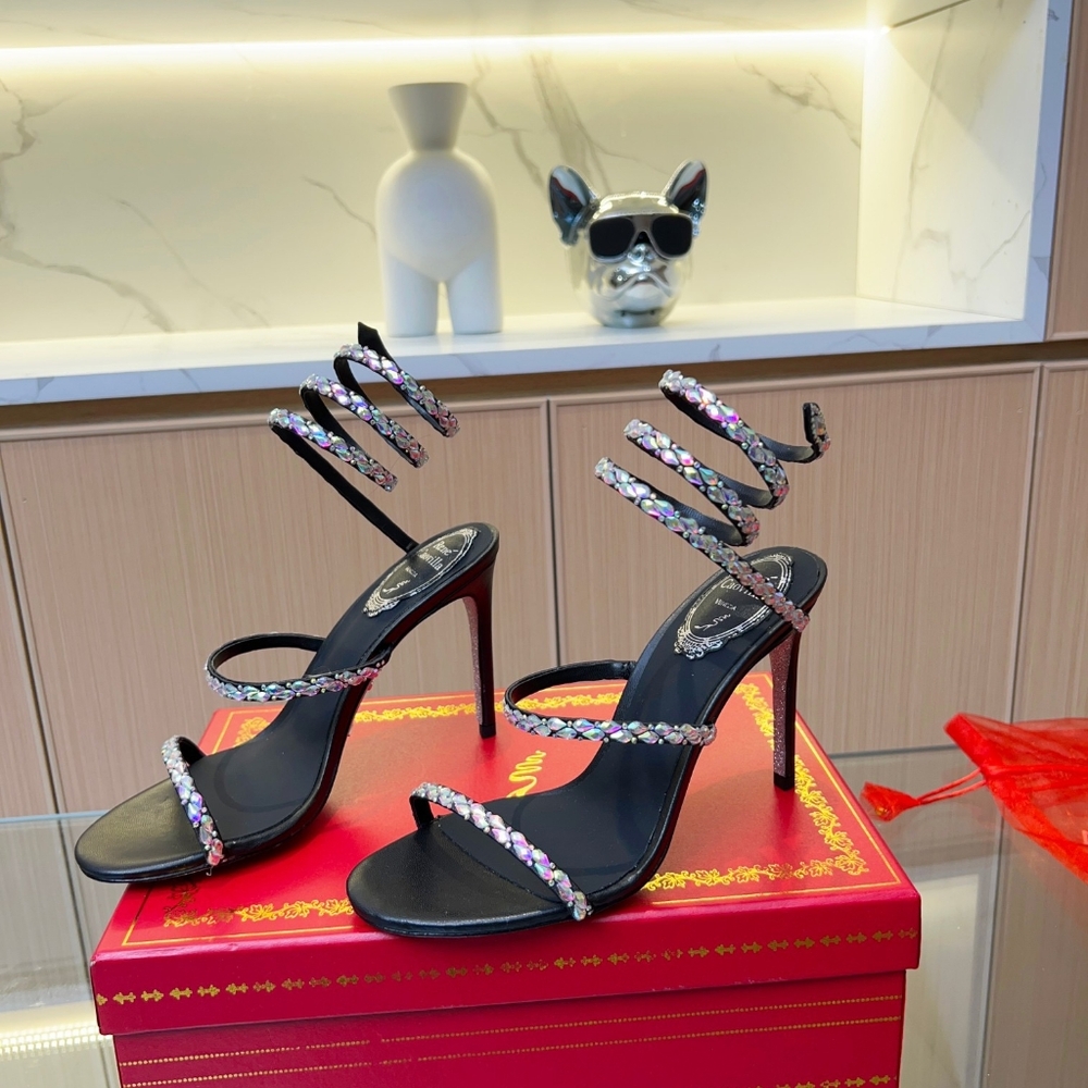 Ren CaovillaSnake shaped winding explosive red fairy sandal series